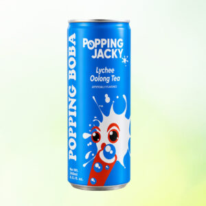 Popping Jacky Lychee oolong tea with popping boba (240ml) x 24 cans