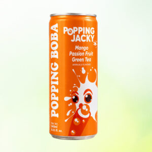 Popping Jacky - Mango Passion Fruit Green tea popping boba (240ml) x 24 cans