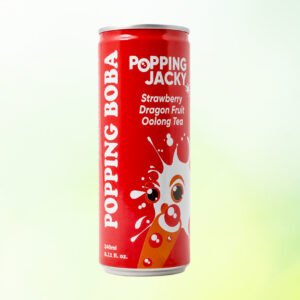 Popping Jacky Strawberry Dragon Fruit Oolong Tea popping boba (240ml) x 24 cans