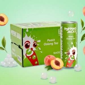 Popping Jacky - Peach Oolong Tea with Popping Boba (240ml) x 12 cans